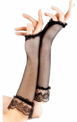 Smiffys Black Lace Fingerless Gloves