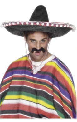 Smiffys Black Straw Sombrero Accessory