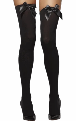 Smiffys Black Stockings With Bows