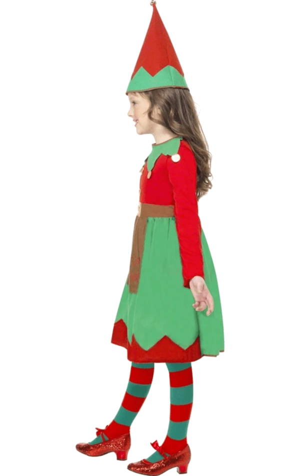 Smiffys Kids Elf Dress Costume 2 Smiffys Kids Elf Dress Costume - Image 2