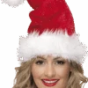 Smiffys Adult Luxury Santa Hat With Tinsel