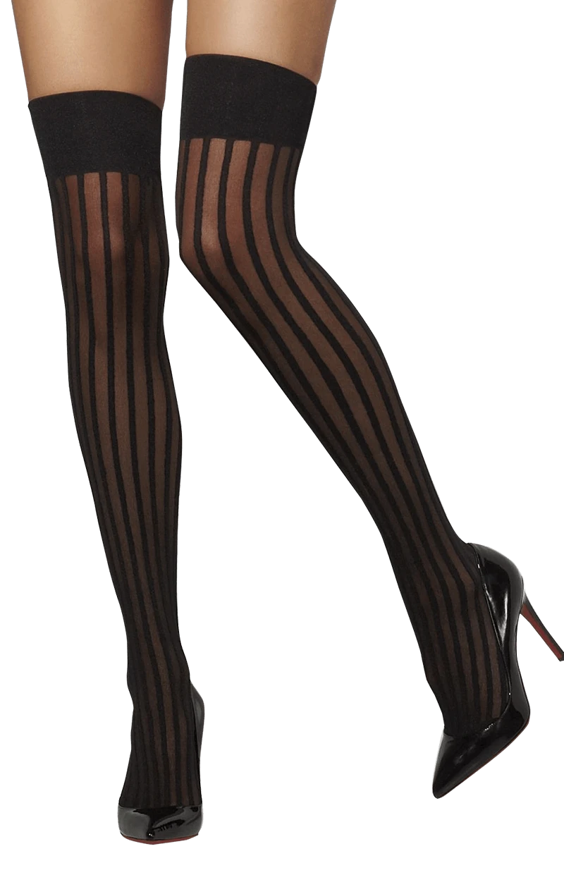 Smiffys Thigh High Stripy Stockings 1 Smiffys Thigh High Stripy Stockings