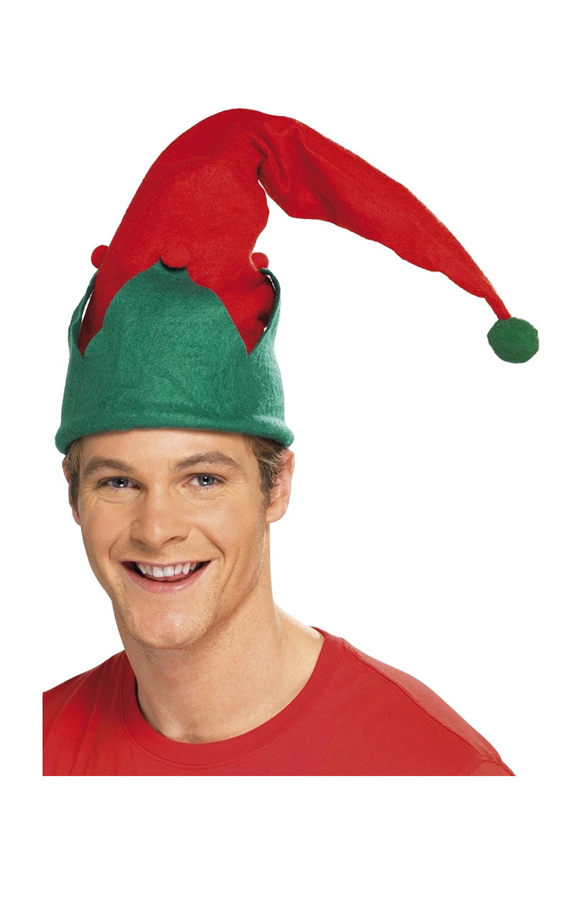 Smiffys Adult Unisex Red Elf Hat Accessory 1 Smiffys Adult Unisex Red Elf Hat Accessory