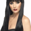 Smiffys Long Black Wig With Fringe