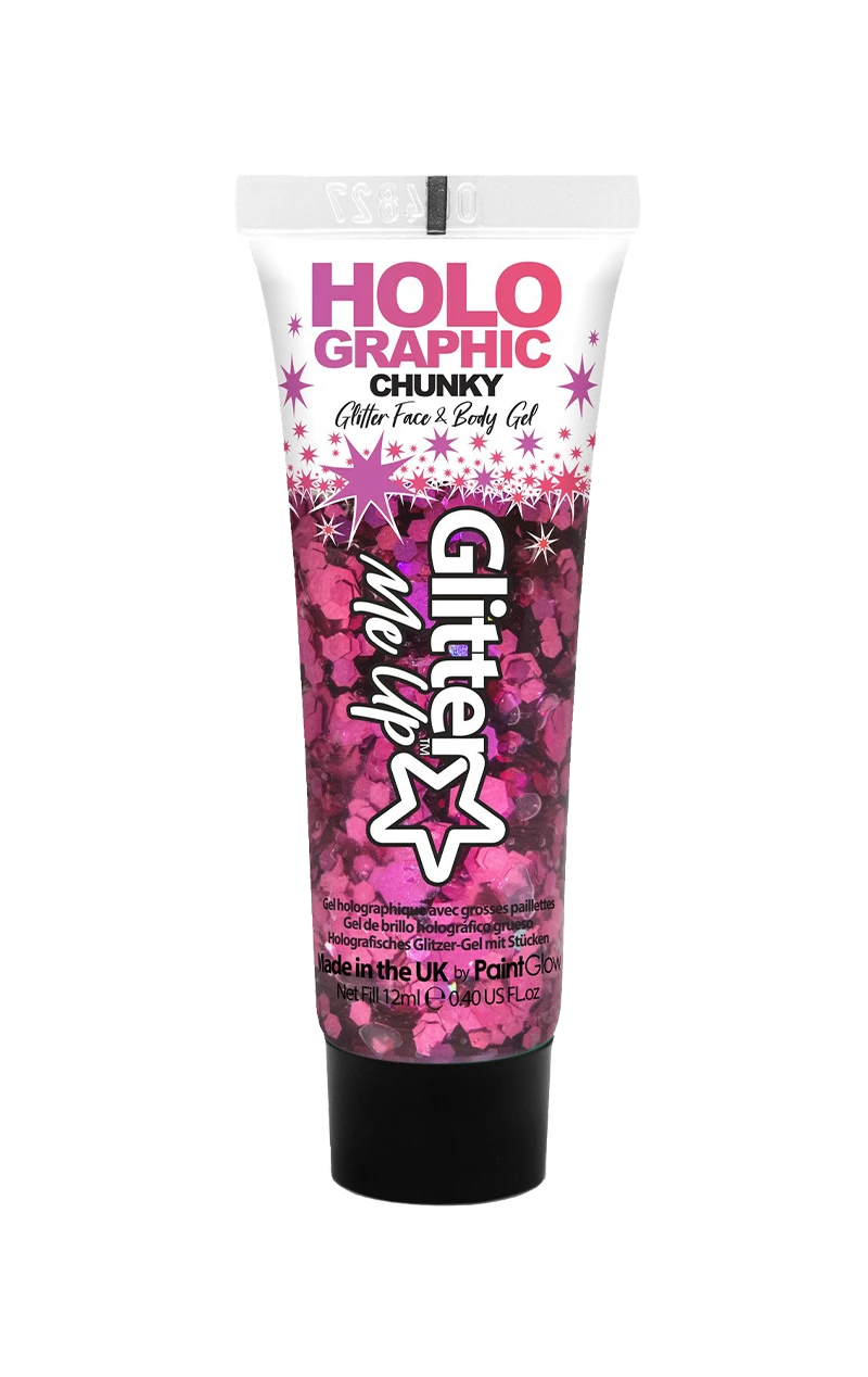 Pink Chunky Holographic Glitter Gel 1 Pink Chunky Holographic Glitter Gel