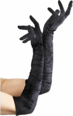 Smiffys Long Black Velvet Gloves