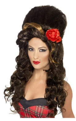 Smiffys Amy Beehive Black Wig