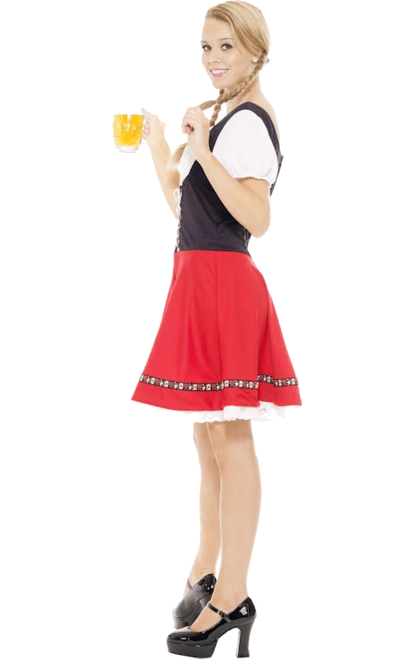 Womens Red Oktoberfest Bavarian Costume 2 Womens Red Oktoberfest Bavarian Costume - Image 2