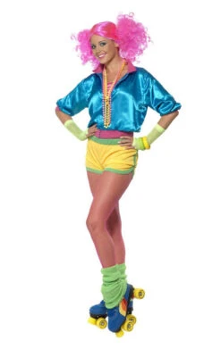 Smiffys Womens 80s Roller Disco Girl Costume