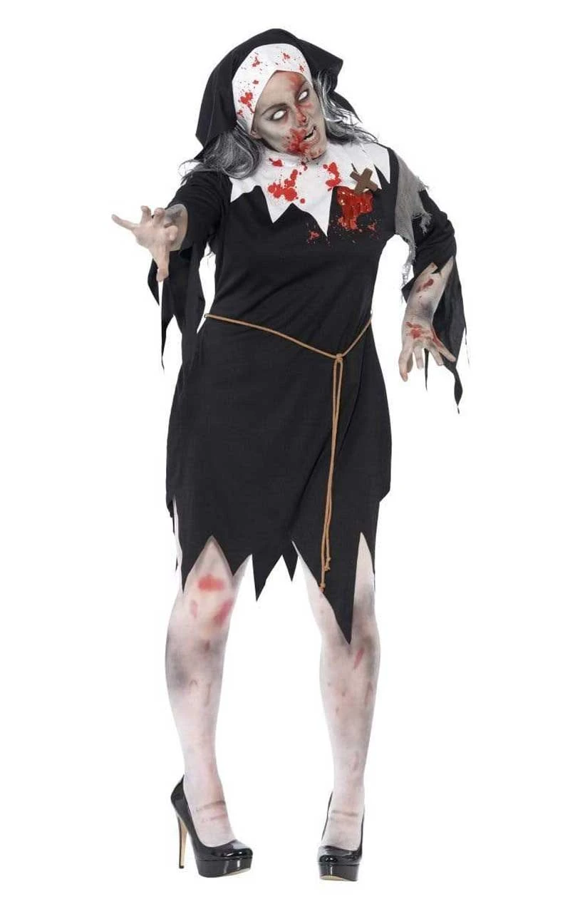 Smiffys Womens Halloween Zombie Nun Costume 4 Smiffys Womens Halloween Zombie Nun Costume - Image 4