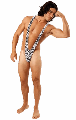 Adult Zebra Borat Mankini
