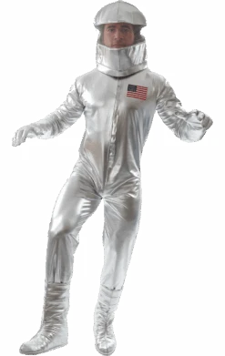 Mens Traditional Silver Astronaut Costume