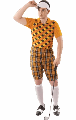 Mens Pub Golf Costume - Orange