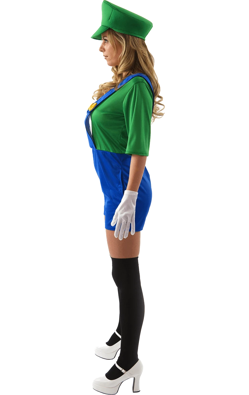Adult Womens Luigi Costume 2 Adult Womens Luigi Costume - Image 2