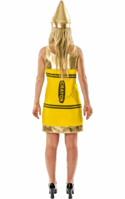 Womens Yellow Crayon Dress Costume 5 Womens Yellow Crayon Dress Costume -Halloween Costume Shop 00018422a02