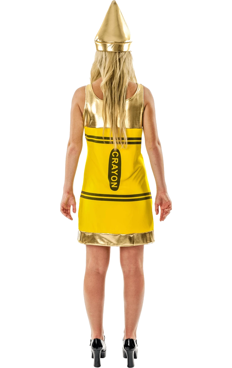 Womens Yellow Crayon Dress Costume 3 Womens Yellow Crayon Dress Costume - Image 3