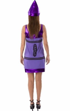 Womens Purple Crayon Dress Costume -Halloween Costume Shop 00018436a02