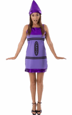 Womens Purple Crayon Dress Costume