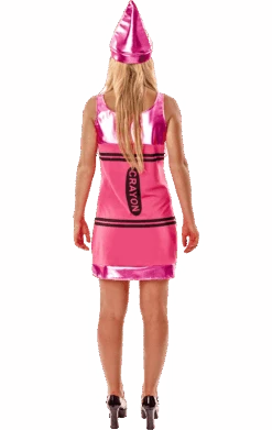 Womens Pink Crayon Dress Costume -Halloween Costume Shop 00018444a02