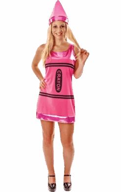Womens Pink Crayon Dress Costume