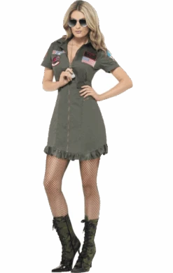 Smiffys Ladies Deluxe Top Gun Dress Costume