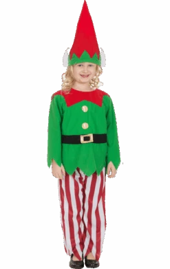 Kids Striped Elf Costume
