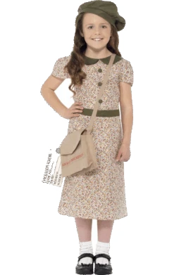Smiffys Kids War Evacuee Girl Costume