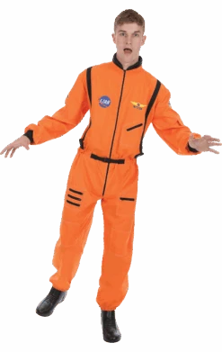 Mens Orange Astronaut Costume
