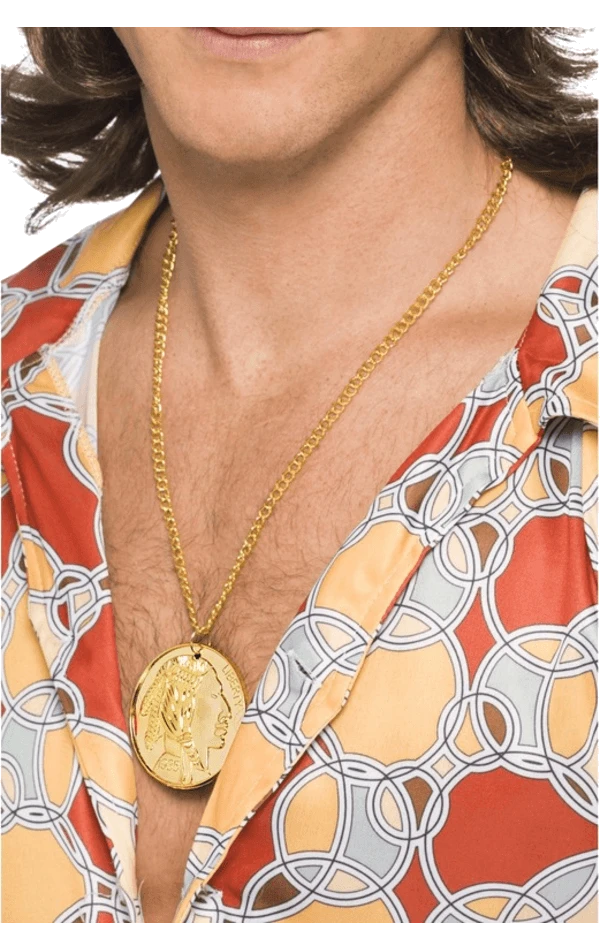 Smiffys Gold Metal Medallion Accessory 2 Smiffys Gold Metal Medallion Accessory - Image 2