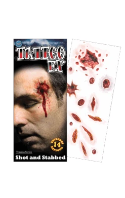 Sliced & Shot Temporary Tattoos
