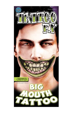 Chipped Mouth Tattoo Accessory