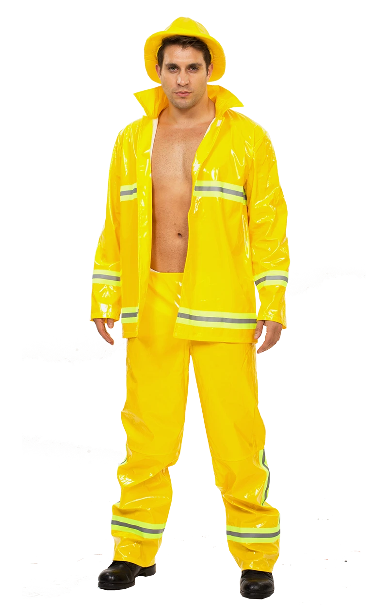 Smiffys Mens Yellow Fireman Costume 1 Smiffys Mens Yellow Fireman Costume
