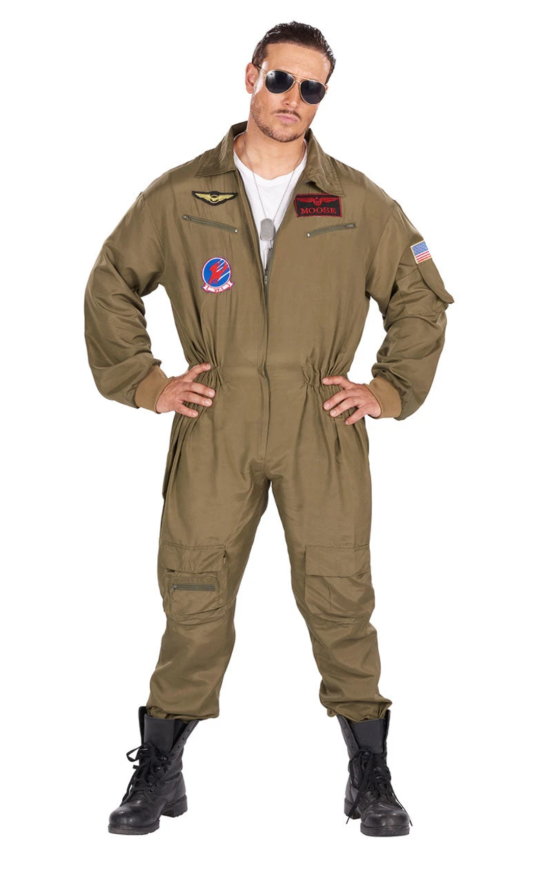 Adult Fighter Pilot Aviator Costume 2 Adult Fighter Pilot Aviator Costume - Image 2