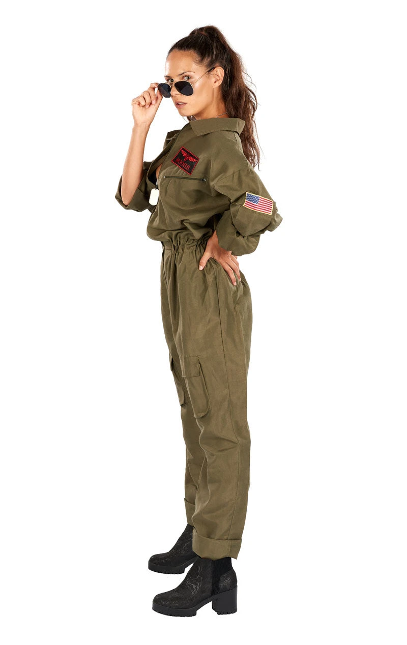 Adult Fighter Pilot Aviator Costume 6 Adult Fighter Pilot Aviator Costume - Image 6