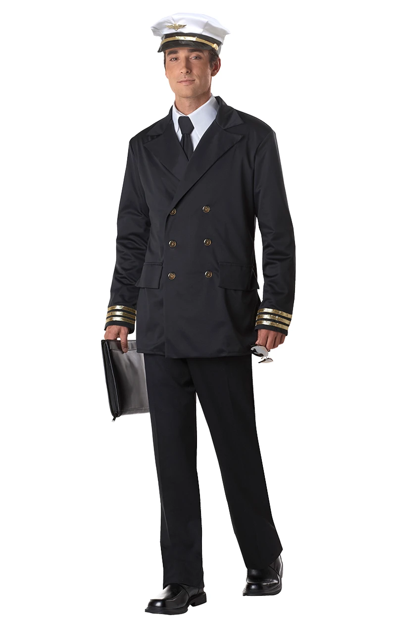 Adult Retro Commercial Pilot Costume 1 Adult Retro Commercial Pilot Costume