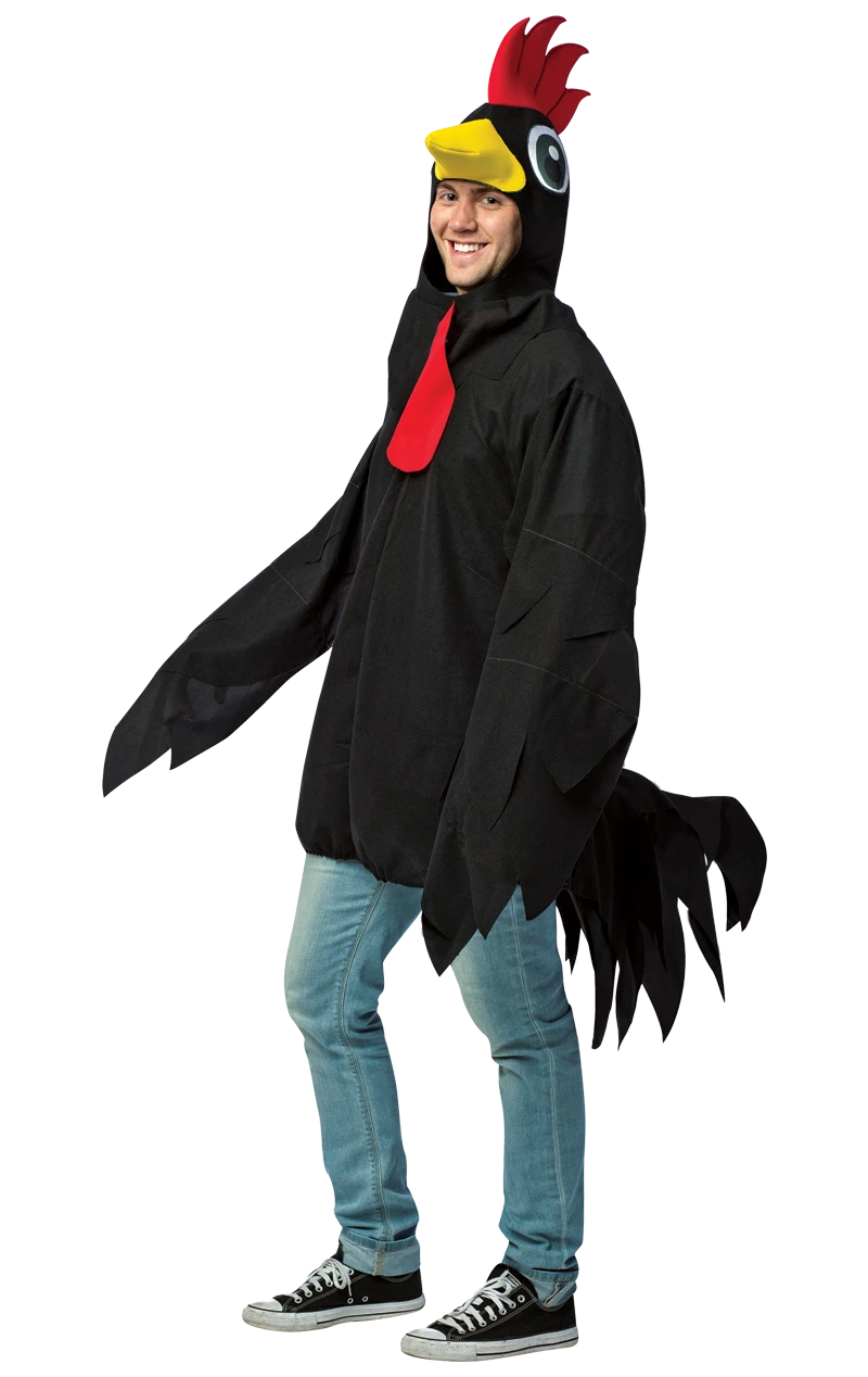 Adult Big Black Rooster Costume 1 Adult Big Black Rooster Costume
