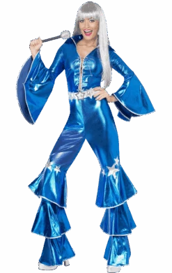 Smiffys Blue Dancing Queen Costume -Halloween Costume Shop 00095315a02