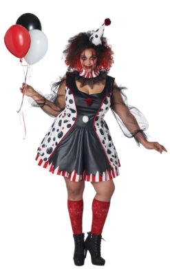 GENERIC Womens Plus Size Twisted Clown Costume