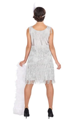Womens 1920s Silver Flapper Costume -Halloween Costume Shop 00096158a02