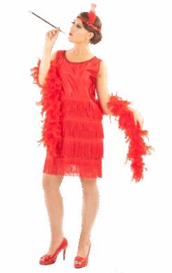 GENERIC Ladies Roaring 20s Red Flapper Dress