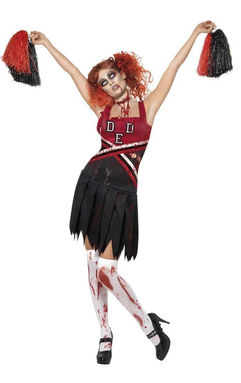 Smiffys Womens Halloween Zombie Cheerleader Costume 1 Smiffys Womens Halloween Zombie Cheerleader Costume