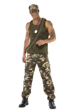 Smiffys Mens Khaki Camo Soldier Costume -Halloween Costume Shop 00099758a01