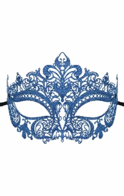 GENERIC Blue Metal Glitter Masquerade Facepiece Accessory