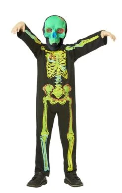GENERIC Boys Neon Skeleton Glow In The Dark Costume