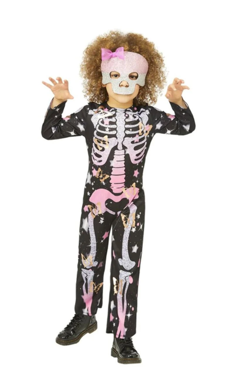 GENERIC Childrens Skeleton Rose Gold Sparkle Costume 1 GENERIC Childrens Skeleton Rose Gold Sparkle Costume