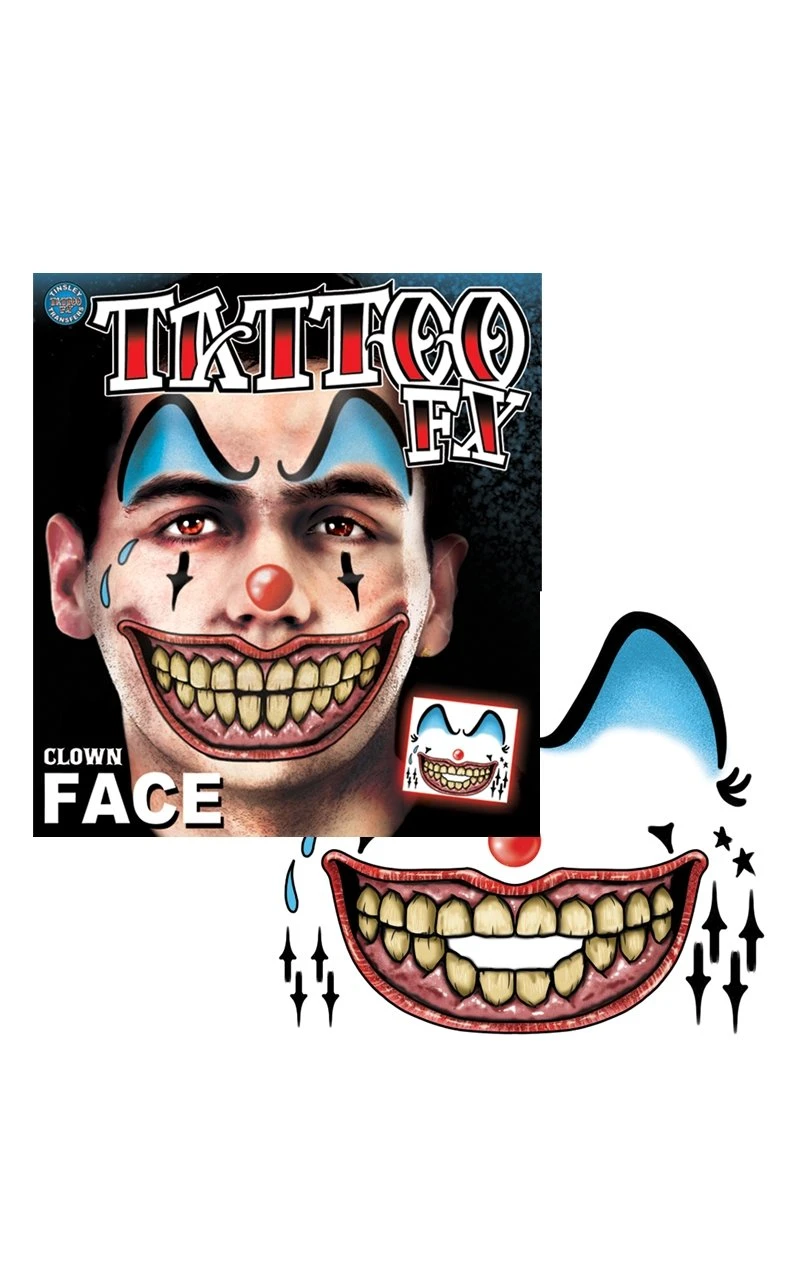 Clown Face Tattoo Accessory 1 Clown Face Tattoo Accessory