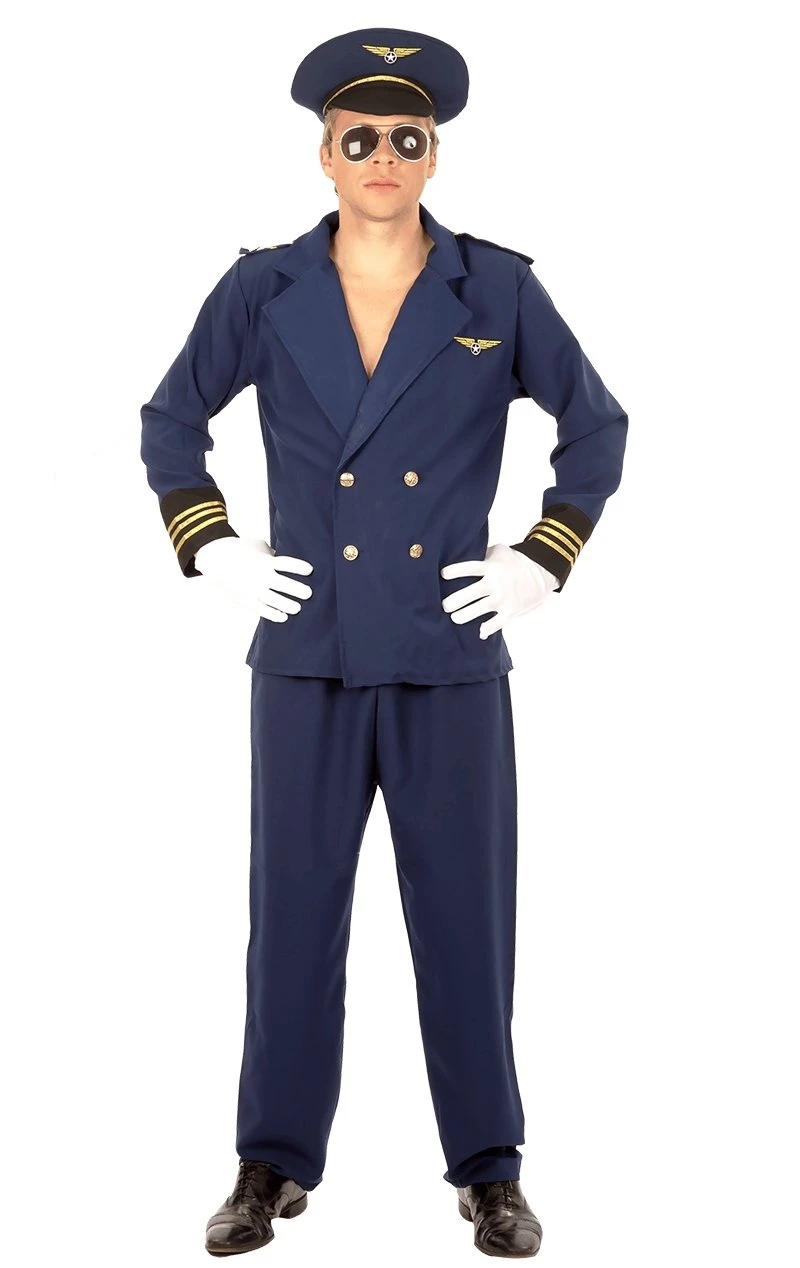 Mens Flight Captain Pilot Costume 1 Mens Flight Captain Pilot Costume