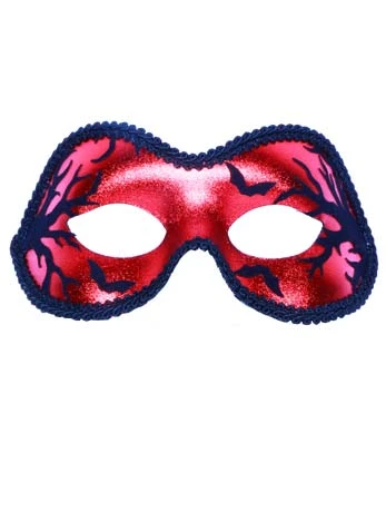 GENERIC Red Masquerade Facepiece With Bats Accessory 1 GENERIC Red Masquerade Facepiece With Bats Accessory