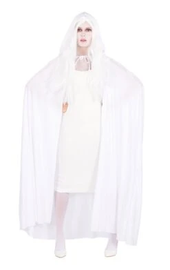 GENERIC Unisex White Hooded Cape 7 GENERIC Unisex White Hooded Cape -Halloween Costume Shop unisex white hooded cape 364032