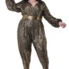 GENERIC Womens Gold Disco Queen Plus Size Costume